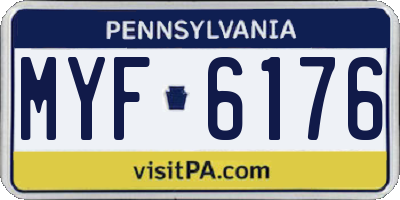 PA license plate MYF6176