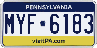 PA license plate MYF6183