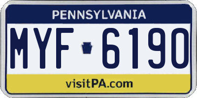 PA license plate MYF6190
