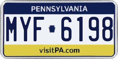 PA license plate MYF6198