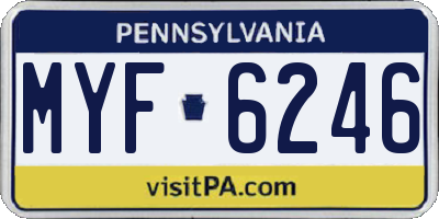 PA license plate MYF6246