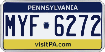 PA license plate MYF6272