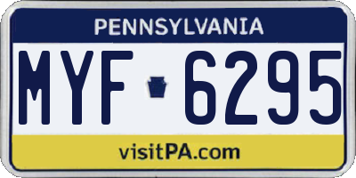 PA license plate MYF6295