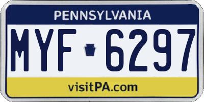 PA license plate MYF6297