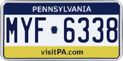 PA license plate MYF6338