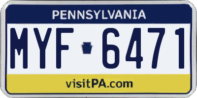 PA license plate MYF6471