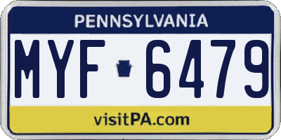 PA license plate MYF6479