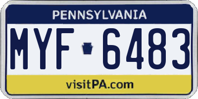 PA license plate MYF6483