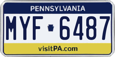 PA license plate MYF6487