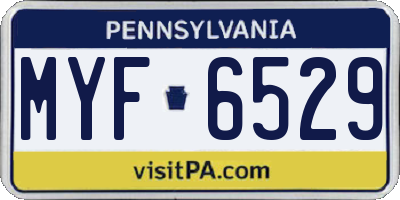 PA license plate MYF6529