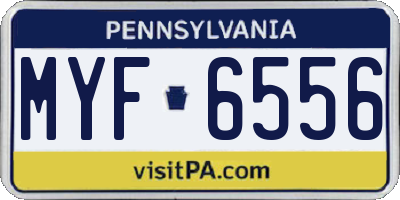 PA license plate MYF6556