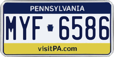 PA license plate MYF6586