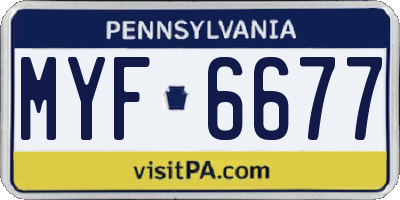 PA license plate MYF6677