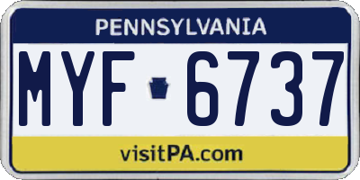 PA license plate MYF6737
