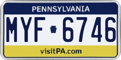 PA license plate MYF6746