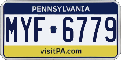 PA license plate MYF6779