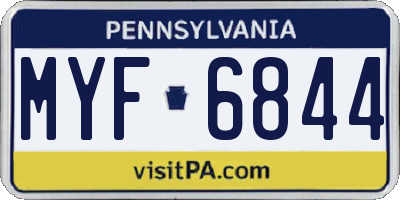 PA license plate MYF6844