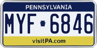 PA license plate MYF6846