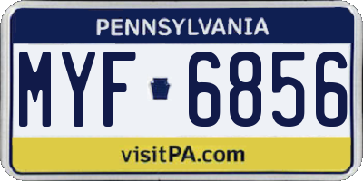 PA license plate MYF6856