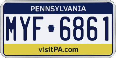 PA license plate MYF6861