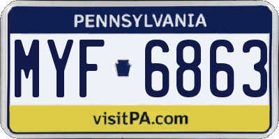 PA license plate MYF6863