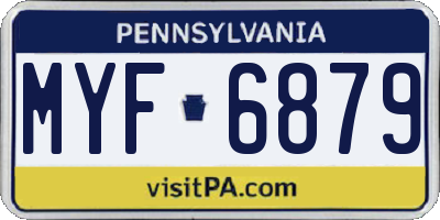 PA license plate MYF6879