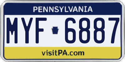 PA license plate MYF6887