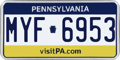 PA license plate MYF6953