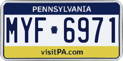 PA license plate MYF6971
