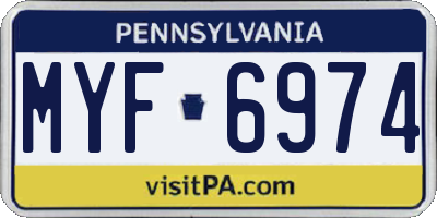 PA license plate MYF6974