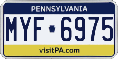PA license plate MYF6975