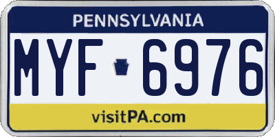 PA license plate MYF6976