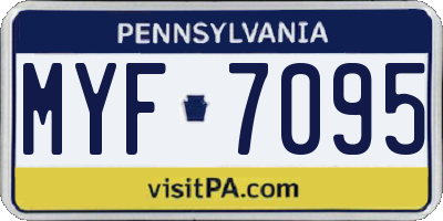 PA license plate MYF7095