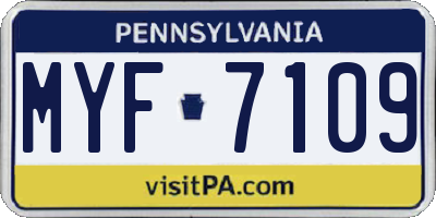 PA license plate MYF7109
