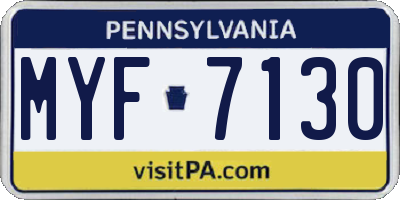 PA license plate MYF7130