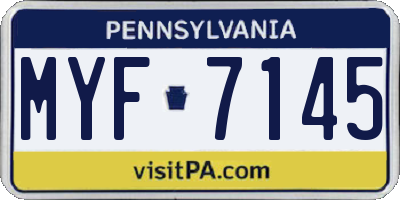 PA license plate MYF7145