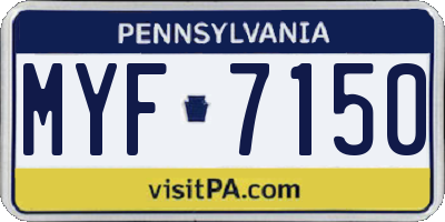 PA license plate MYF7150