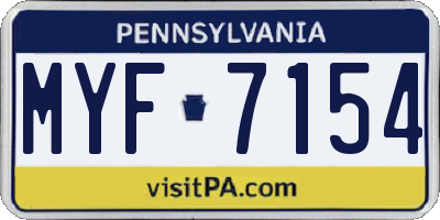 PA license plate MYF7154