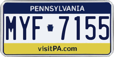 PA license plate MYF7155