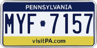 PA license plate MYF7157