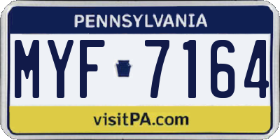 PA license plate MYF7164