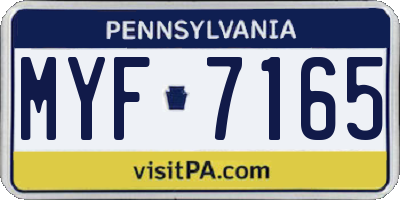 PA license plate MYF7165