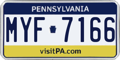 PA license plate MYF7166