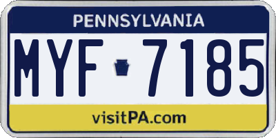 PA license plate MYF7185
