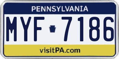 PA license plate MYF7186