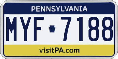 PA license plate MYF7188