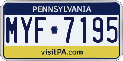 PA license plate MYF7195