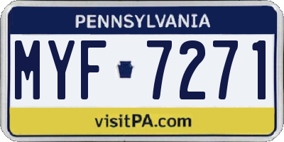 PA license plate MYF7271
