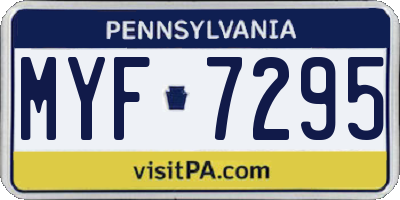 PA license plate MYF7295