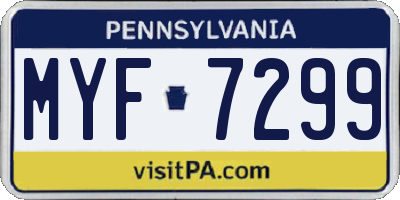 PA license plate MYF7299